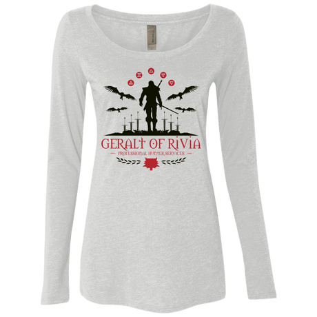 T-Shirts Heather White / Small The Witcher 3 Wild Hunt Women's Triblend Long Sleeve Shirt