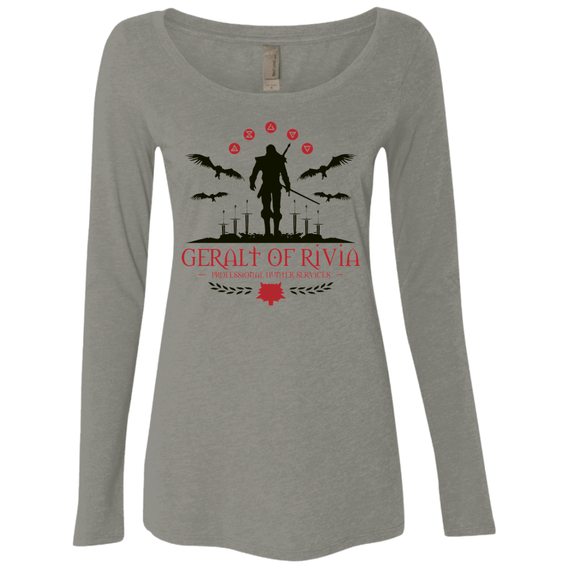 T-Shirts Venetian Grey / Small The Witcher 3 Wild Hunt Women's Triblend Long Sleeve Shirt