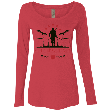 T-Shirts Vintage Red / Small The Witcher 3 Wild Hunt Women's Triblend Long Sleeve Shirt