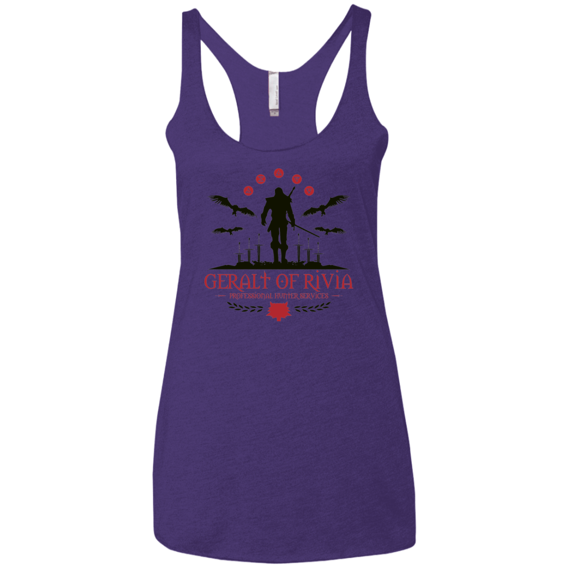 T-Shirts Purple / X-Small The Witcher 3 Wild Hunt Women's Triblend Racerback Tank
