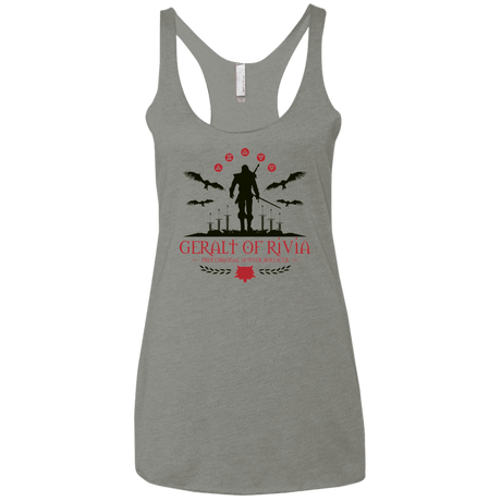 T-Shirts Venetian Grey / X-Small The Witcher 3 Wild Hunt Women's Triblend Racerback Tank