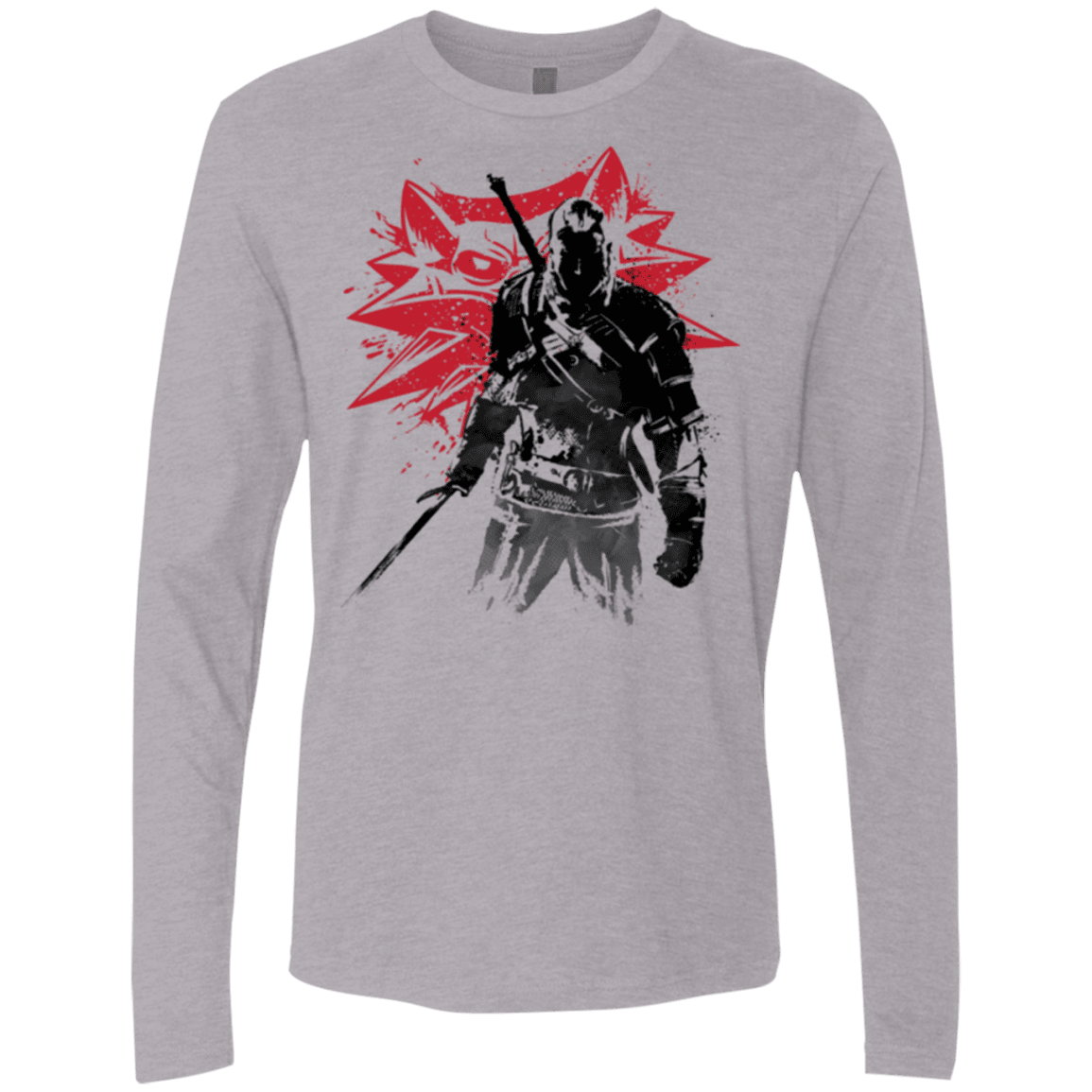 T-Shirts Heather Grey / Small The witcher sumi-e Men's Premium Long Sleeve