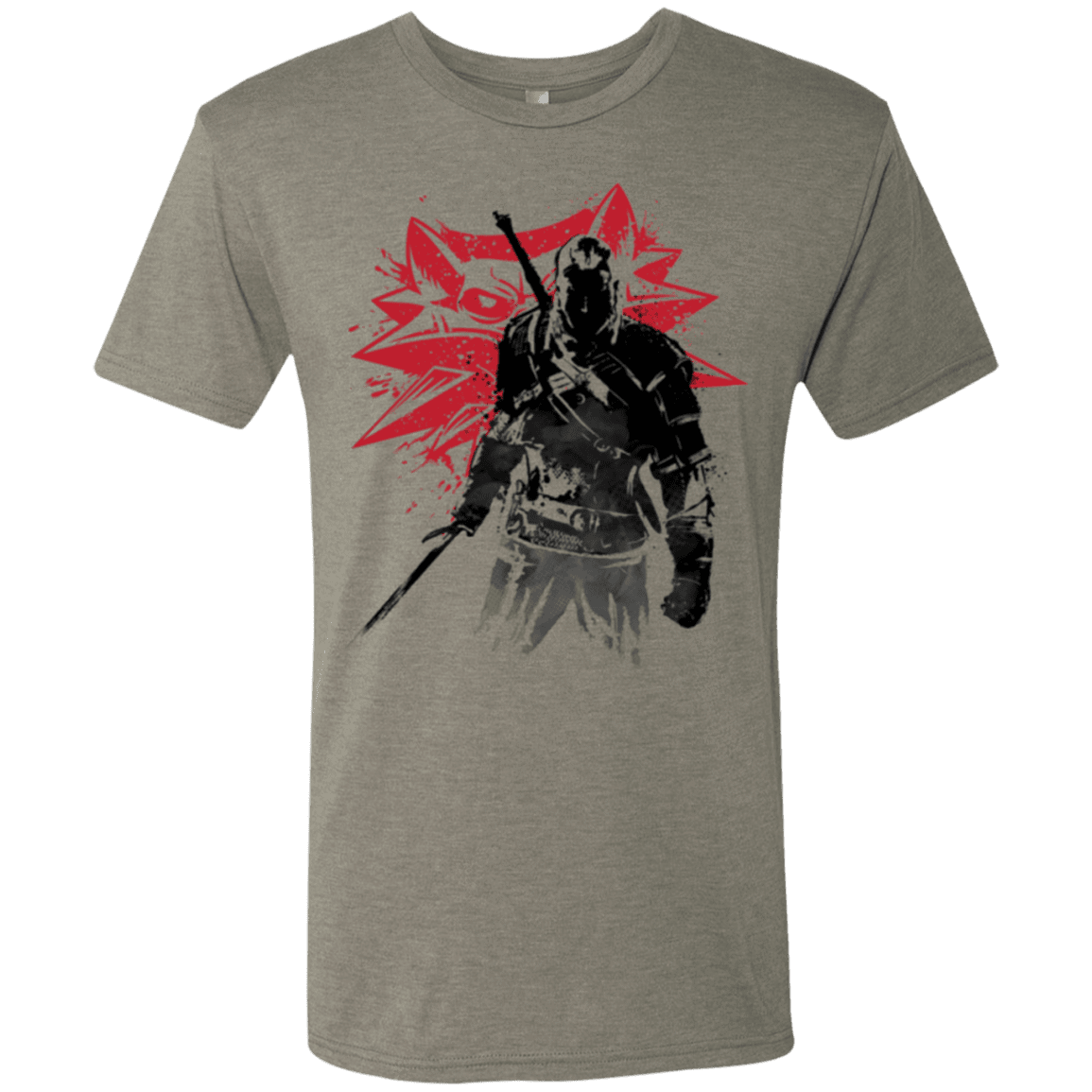 T-Shirts Venetian Grey / Small The witcher sumi-e Men's Triblend T-Shirt