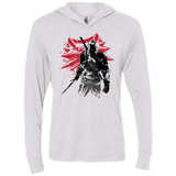T-Shirts Heather White / X-Small The witcher sumi-e Triblend Long Sleeve Hoodie Tee