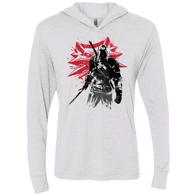 T-Shirts Heather White / X-Small The witcher sumi-e Triblend Long Sleeve Hoodie Tee