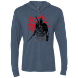 T-Shirts Indigo / X-Small The witcher sumi-e Triblend Long Sleeve Hoodie Tee