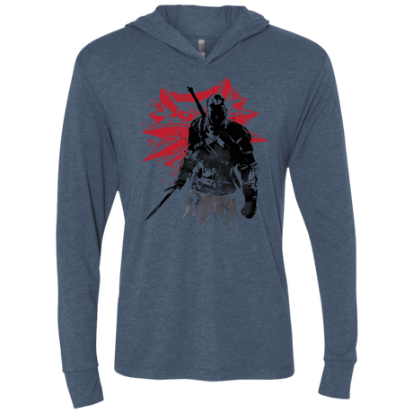 T-Shirts Indigo / X-Small The witcher sumi-e Triblend Long Sleeve Hoodie Tee