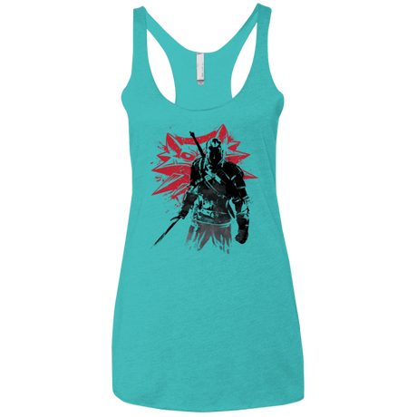 T-Shirts Tahiti Blue / X-Small The witcher sumi-e Women's Triblend Racerback Tank