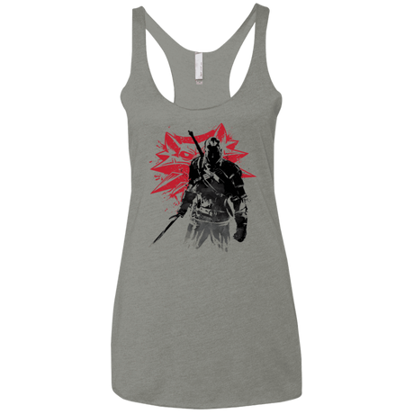 T-Shirts Venetian Grey / X-Small The witcher sumi-e Women's Triblend Racerback Tank