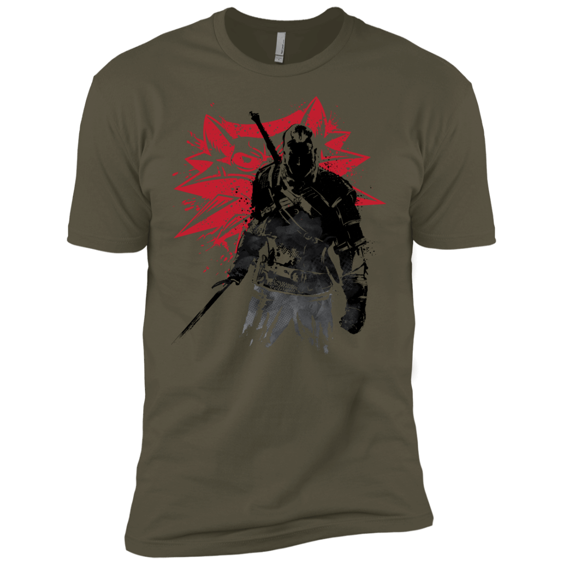T-Shirts Military Green / X-Small The Witcher Sumie Men's Premium T-Shirt