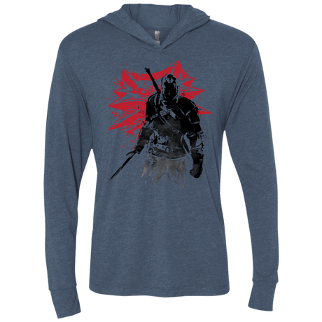 T-Shirts Indigo / X-Small The Witcher Sumie Triblend Long Sleeve Hoodie Tee