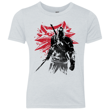 T-Shirts Heather White / YXS The Witcher Sumie Youth Triblend T-Shirt