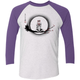 T-Shirts Heather White/Purple Rush / X-Small The Wolf Girl Men's Triblend 3/4 Sleeve