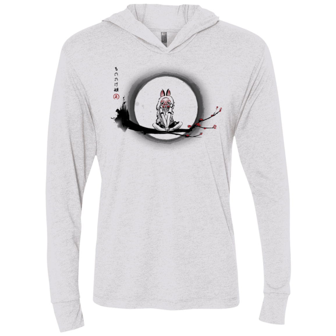 T-Shirts Heather White / X-Small The Wolf Girl Triblend Long Sleeve Hoodie Tee