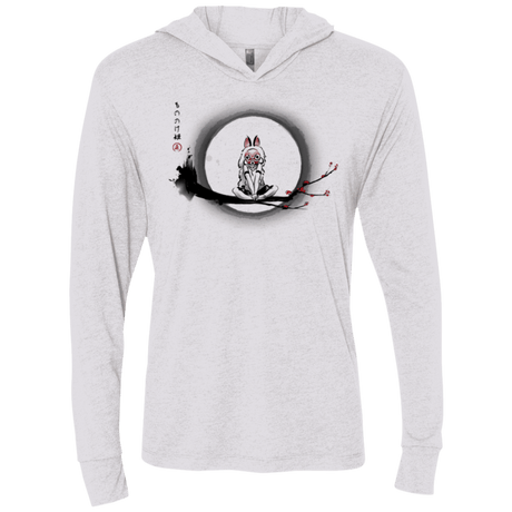T-Shirts Heather White / X-Small The Wolf Girl Triblend Long Sleeve Hoodie Tee