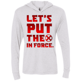 T-Shirts Heather White / X-Small The X In Force Triblend Long Sleeve Hoodie Tee