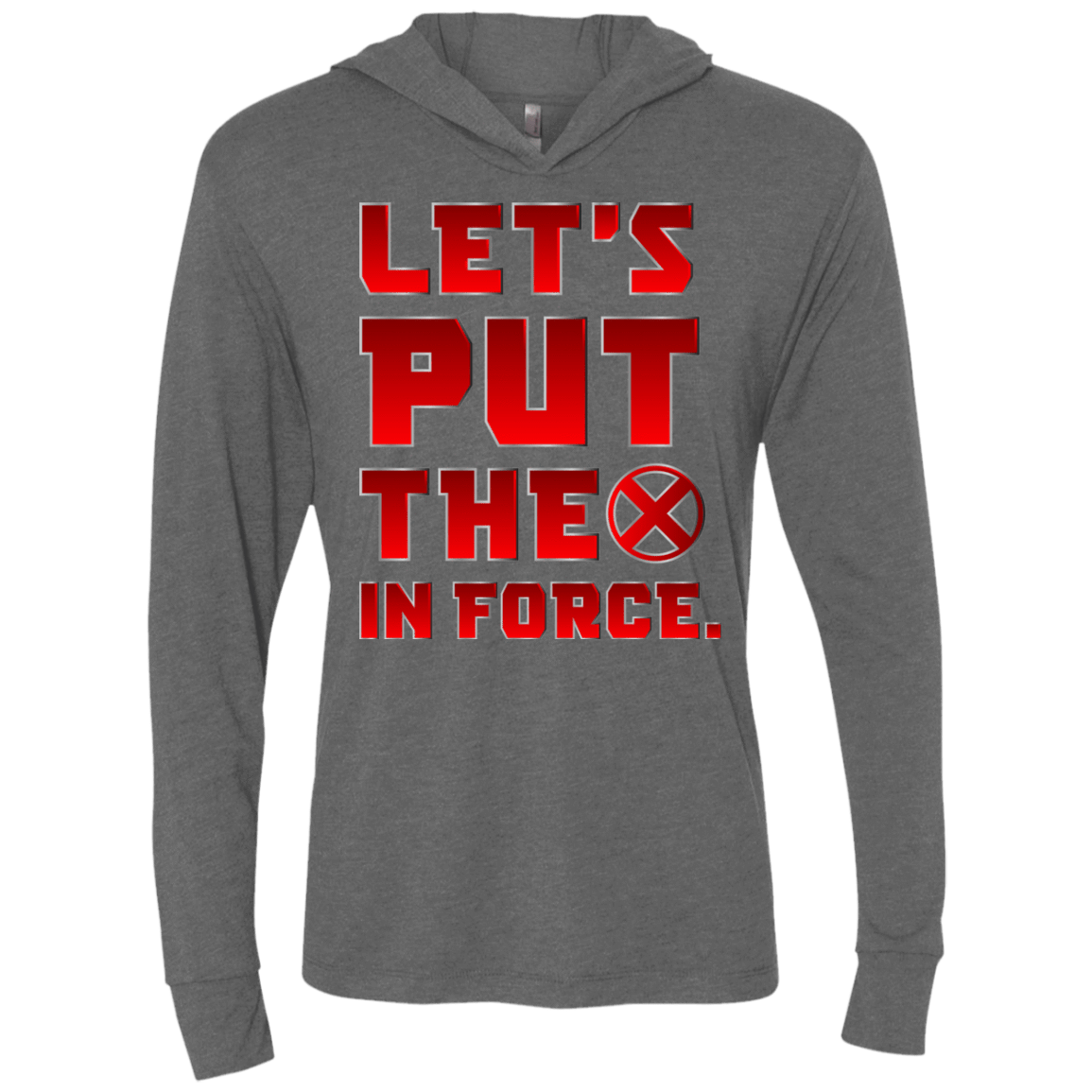 T-Shirts Premium Heather / X-Small The X In Force Triblend Long Sleeve Hoodie Tee