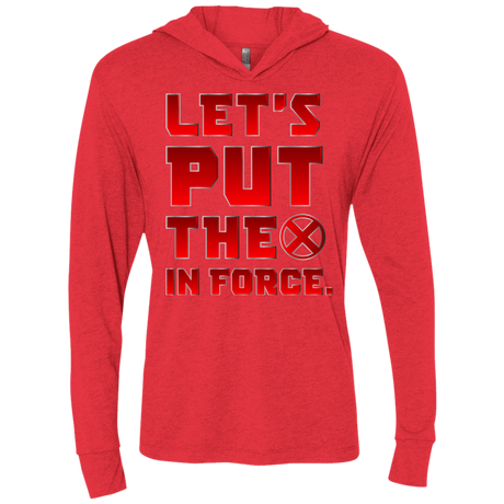 T-Shirts Vintage Red / X-Small The X In Force Triblend Long Sleeve Hoodie Tee