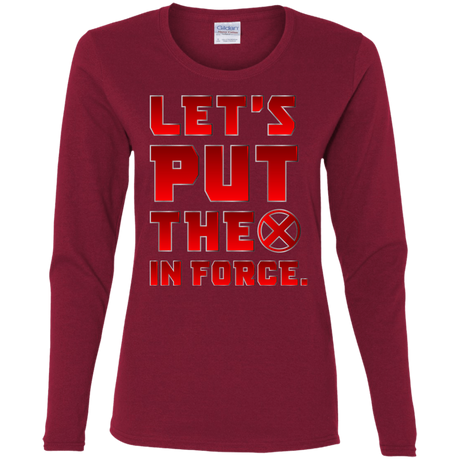 T-Shirts Cardinal / S The X In Force Women's Long Sleeve T-Shirt