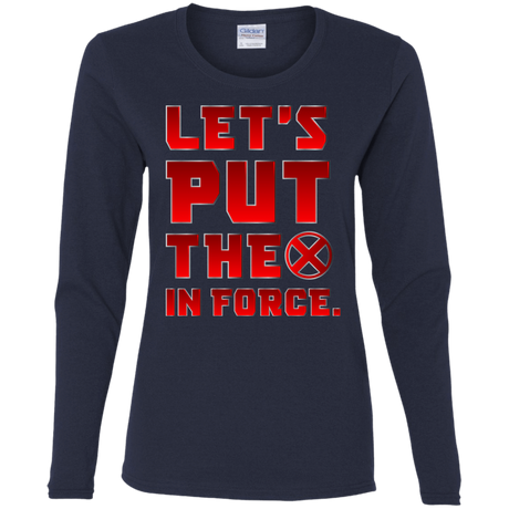 T-Shirts Navy / S The X In Force Women's Long Sleeve T-Shirt
