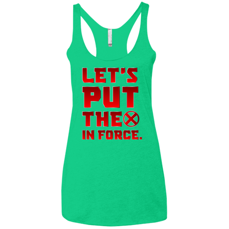 T-Shirts Envy / X-Small The X In Force Women's Triblend Racerback Tank