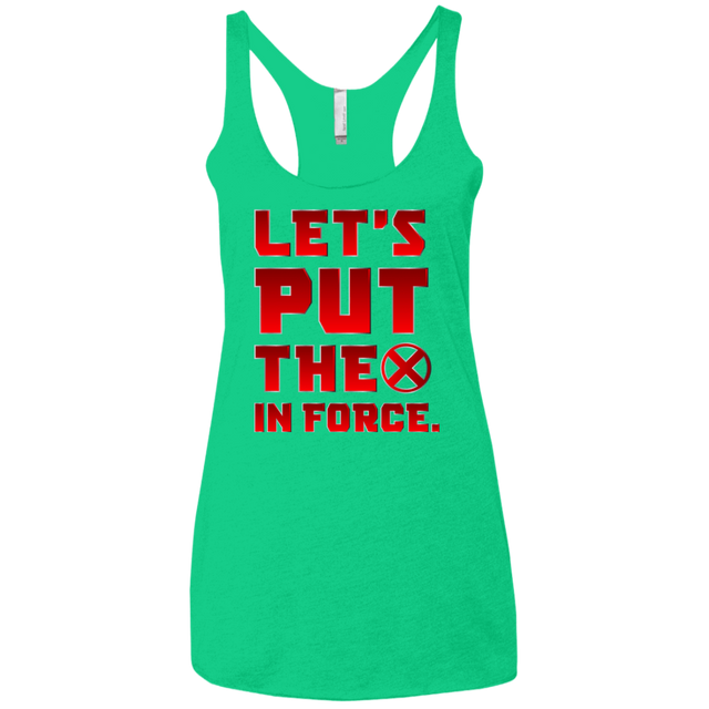 T-Shirts Envy / X-Small The X In Force Women's Triblend Racerback Tank