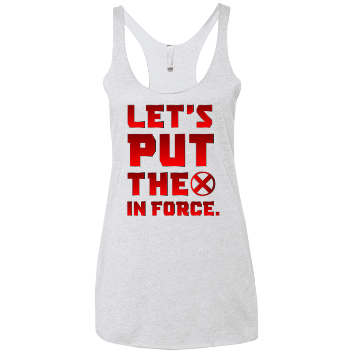 T-Shirts Heather White / X-Small The X In Force Women's Triblend Racerback Tank