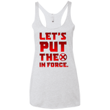 T-Shirts Heather White / X-Small The X In Force Women's Triblend Racerback Tank