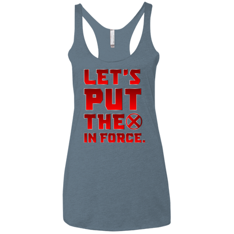 T-Shirts Indigo / X-Small The X In Force Women's Triblend Racerback Tank