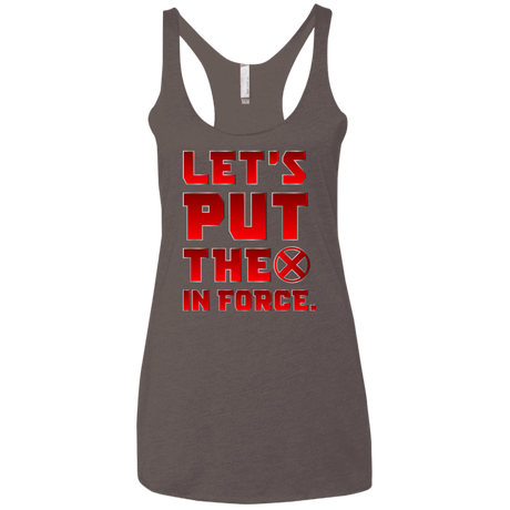 T-Shirts Macchiato / X-Small The X In Force Women's Triblend Racerback Tank
