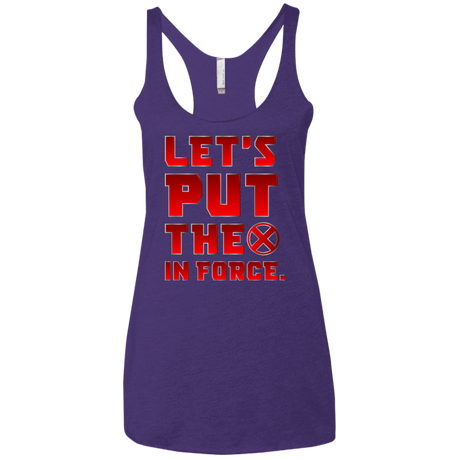 T-Shirts Purple Rush / X-Small The X In Force Women's Triblend Racerback Tank