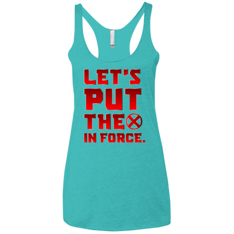 T-Shirts Tahiti Blue / X-Small The X In Force Women's Triblend Racerback Tank