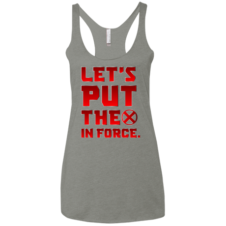 T-Shirts Venetian Grey / X-Small The X In Force Women's Triblend Racerback Tank