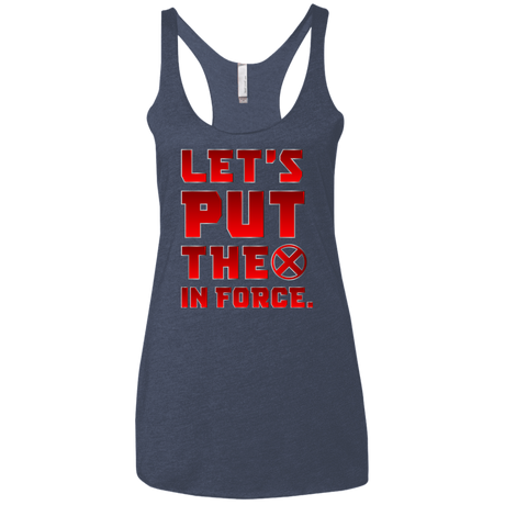 T-Shirts Vintage Navy / X-Small The X In Force Women's Triblend Racerback Tank