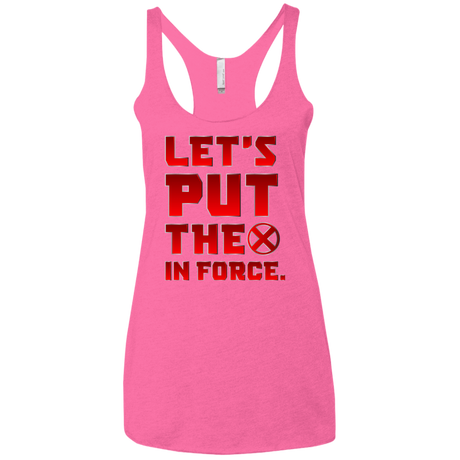 T-Shirts Vintage Pink / X-Small The X In Force Women's Triblend Racerback Tank