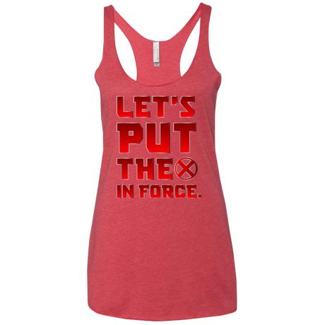 T-Shirts Vintage Red / X-Small The X In Force Women's Triblend Racerback Tank