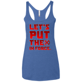 T-Shirts Vintage Royal / X-Small The X In Force Women's Triblend Racerback Tank