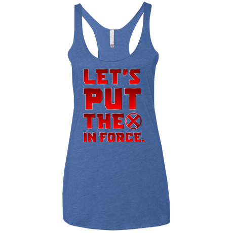 T-Shirts Vintage Royal / X-Small The X In Force Women's Triblend Racerback Tank