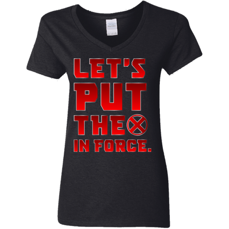 T-Shirts Black / S The X In Force Women's V-Neck T-Shirt