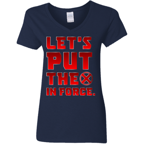 T-Shirts Navy / S The X In Force Women's V-Neck T-Shirt