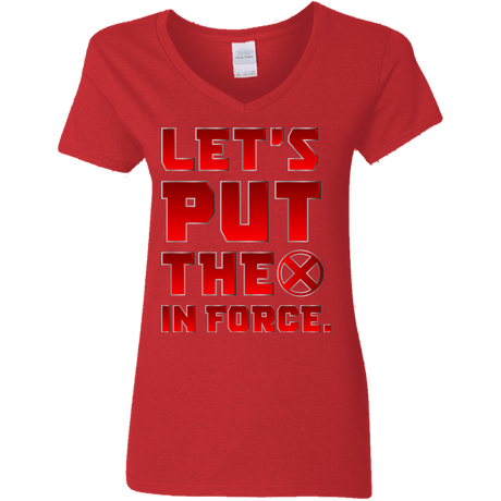 T-Shirts Red / S The X In Force Women's V-Neck T-Shirt