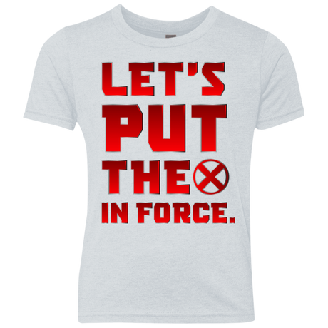 T-Shirts Heather White / YXS The X In Force Youth Triblend T-Shirt
