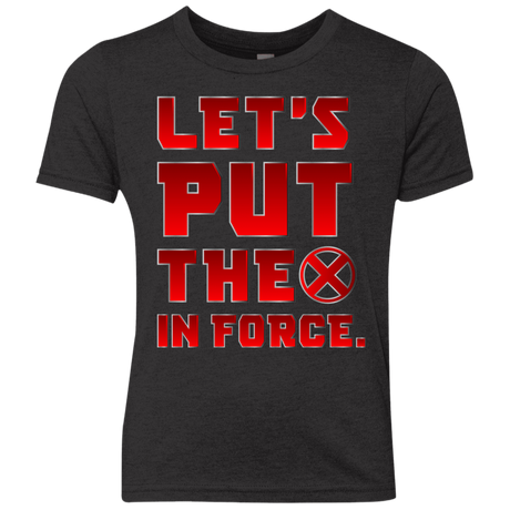 T-Shirts Vintage Black / YXS The X In Force Youth Triblend T-Shirt