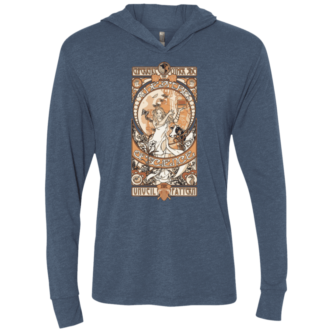 T-Shirts Indigo / X-Small Theatre of science Triblend Long Sleeve Hoodie Tee