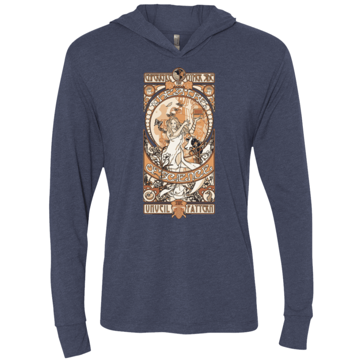 T-Shirts Vintage Navy / X-Small Theatre of science Triblend Long Sleeve Hoodie Tee