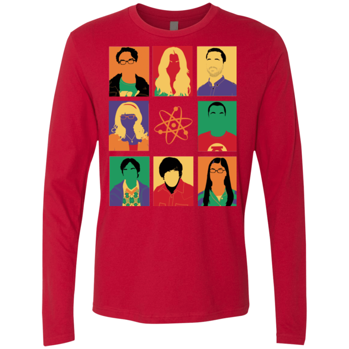 T-Shirts Red / Small Theory pop Men's Premium Long Sleeve