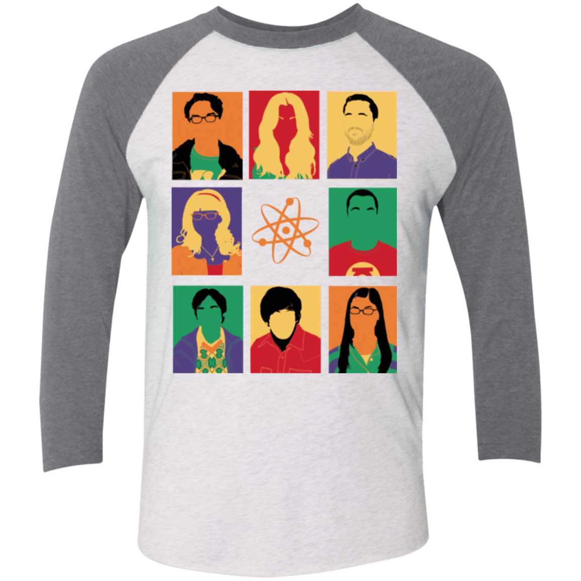 T-Shirts Heather White/Premium Heather / X-Small Theory pop Triblend 3/4 Sleeve