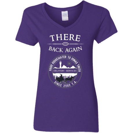 T-Shirts Purple / S There and Back Again Women's V-Neck T-Shirt