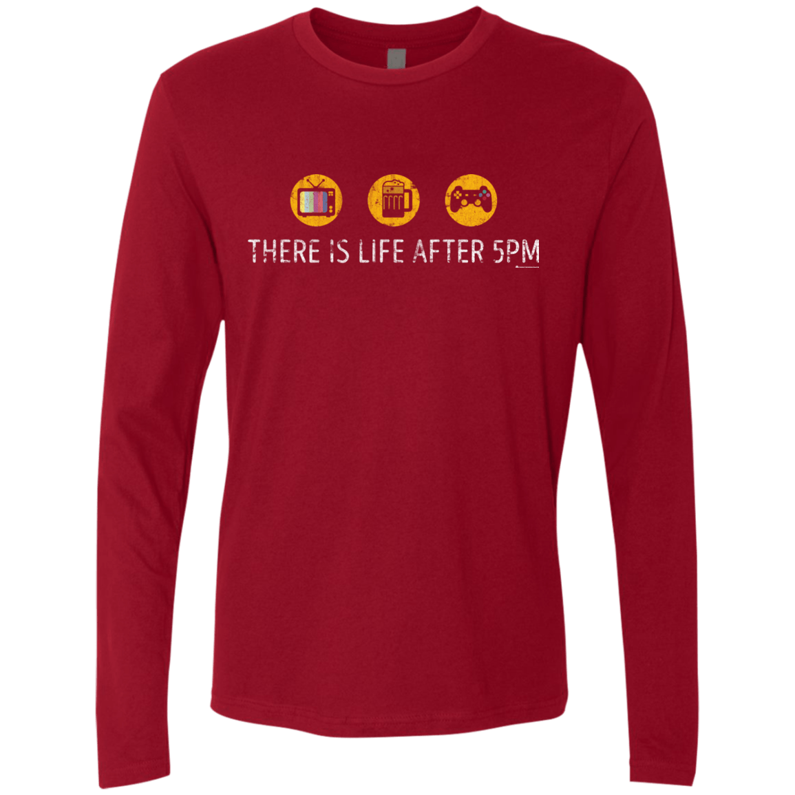 T-Shirts Cardinal / Small There Is Life After 5PM Men's Premium Long Sleeve