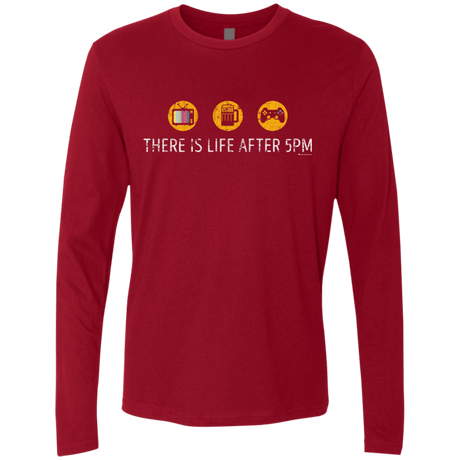 T-Shirts Cardinal / Small There Is Life After 5PM Men's Premium Long Sleeve